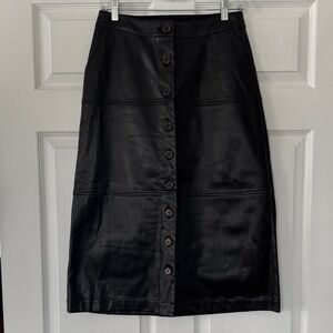 WHO WHAT WEAR Faux Leather Button Down Skirt - Size 4